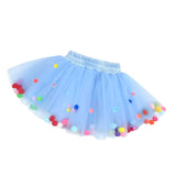 Pom Pom Tulle Skirt - {light blue}